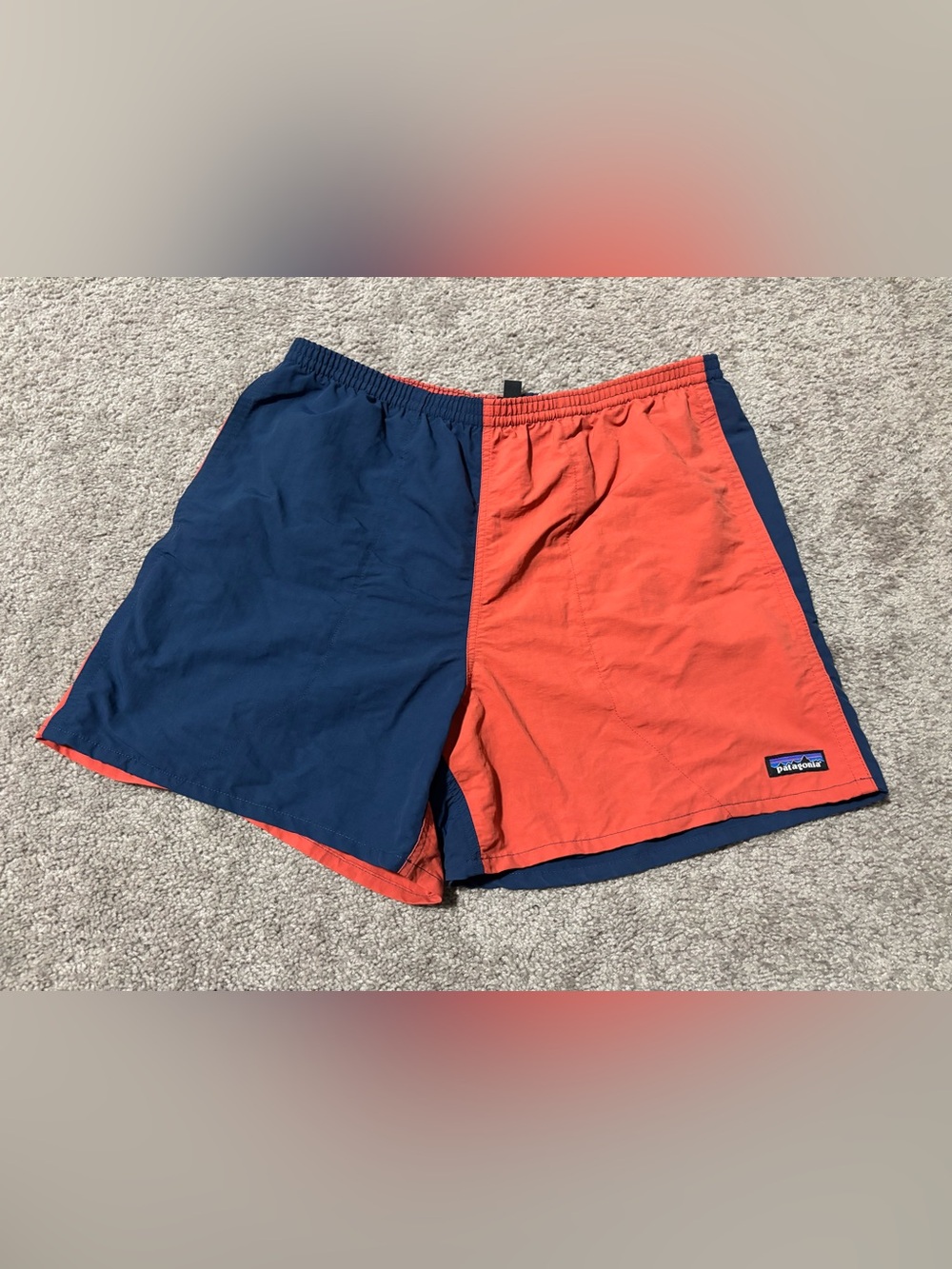 Patagonia Baggies Netplus Shells Shorts Lined Mens L Blue Orange